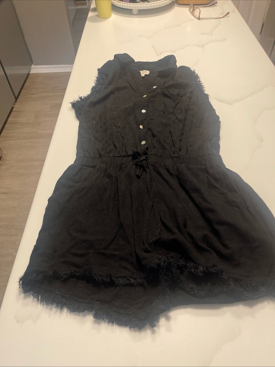 Umgee Other - Umgee Black Button-Front Romper with Chest Pocket